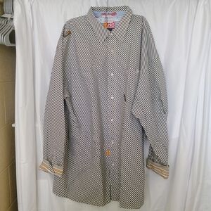 Akademiks Black and White Striped Casual Button Down Shirt